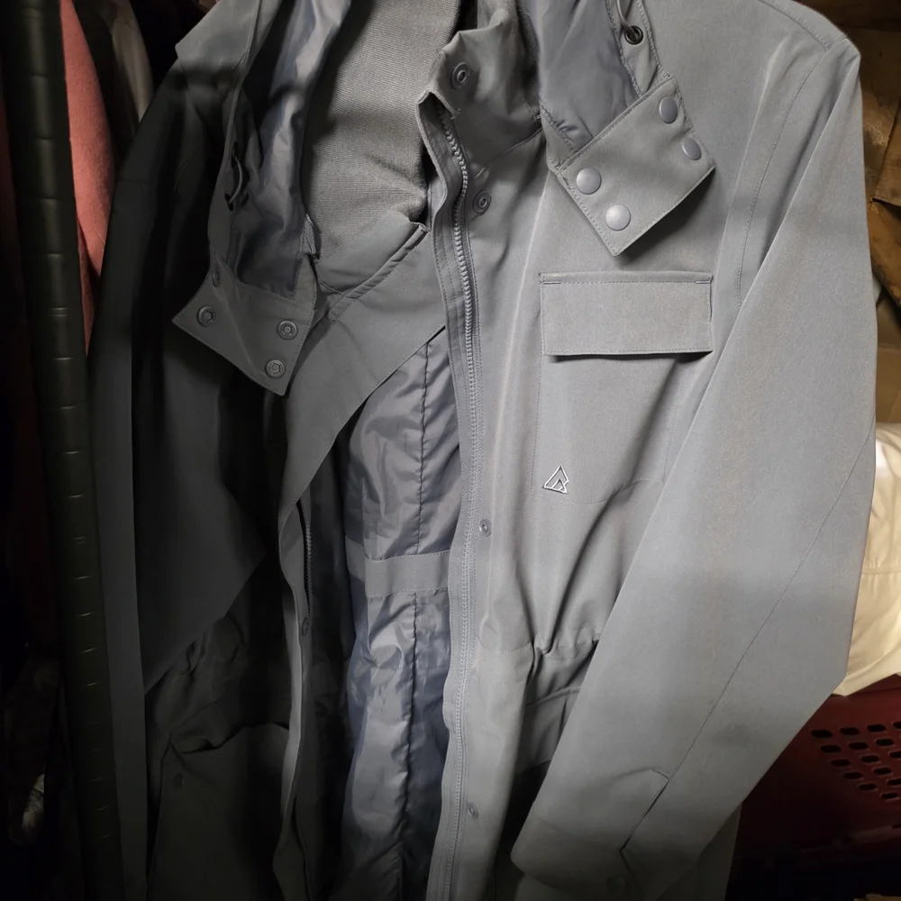 Women's Gray Hooded Jacket - Picture 2 of 3